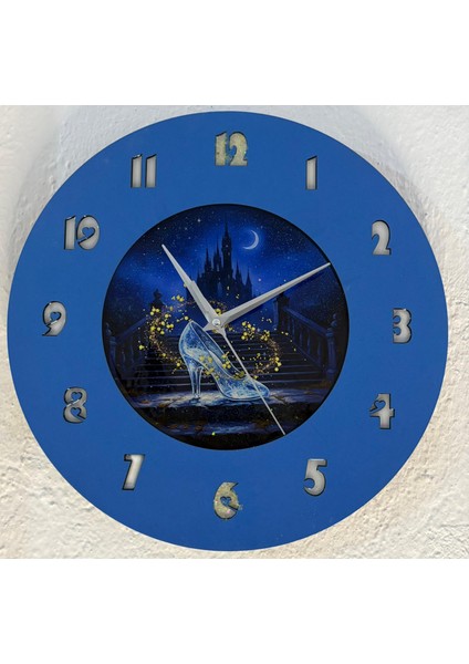 Kişiye Özel Külkedisi Sindirella Cam Ayakkabılı Çocuk Odası Duvar Saati | Epoksi Dolgulu | 35 cm fiyatları