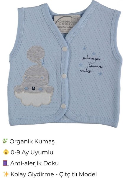 Bebiya %100 Pamuklu Unisex Sarı Bebek Yeleği | Çıtçıtlı, Antialerjik, Yumuşak Kumaş (0–9 Ay) fiyatları