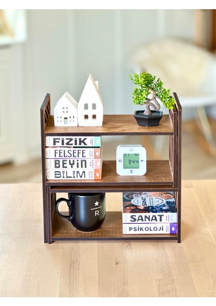 Ahşap Masaüstü Düzenleyici Dekoratif Kayar Kitaplık
