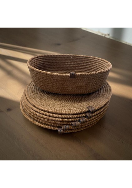 7 Parça Tarçın Jüt Supla / Amerikan Servis Lux Sunum Tabak Altlığı