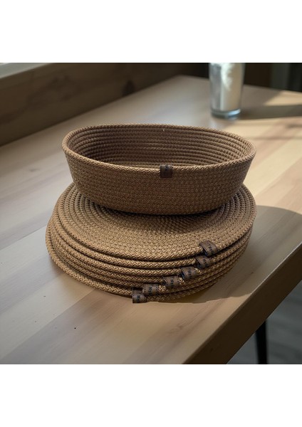 7 Parça Tarçın Jüt Supla / Amerikan Servis Lux Sunum Tabak Altlığı fiyatları