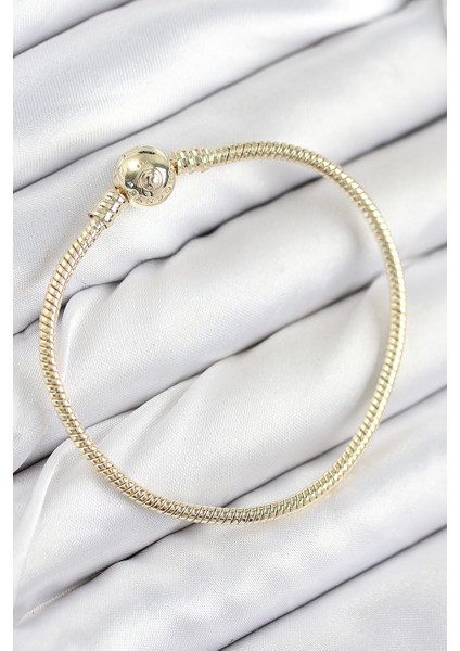 Pirinç Charm Topcuk Model Gold Renk Kadın Bileklik - Lisinya