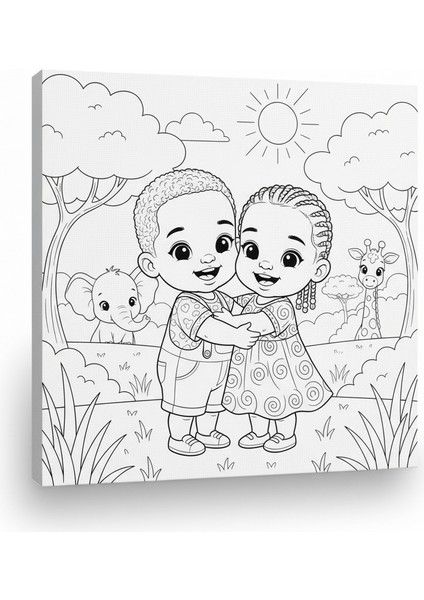 Çocuklar Için Afacan Bambotek ve Himba Afrikalı Çocuklar Eğitici ve Eğlenceli Boyama Seti modelleri