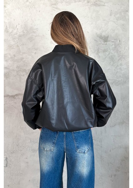 Kadın Şeritli Deri Mont 1043 modelleri