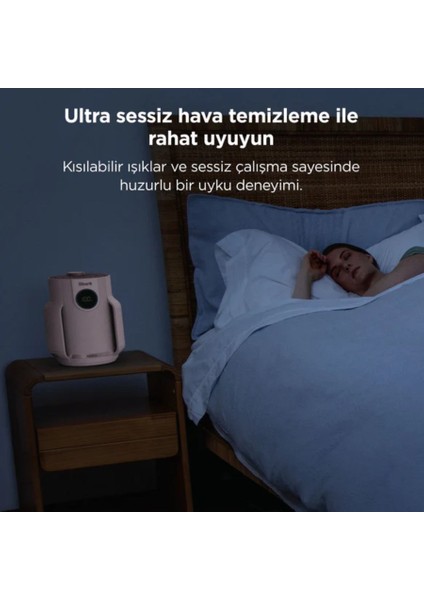 alerjisi Olan Evler, Aileler ve Evcil Hayvanlar Için Ideal Neverchange5 Compact Pro Hava Temizleyici - Pembe + 5 Yıl Uzun Ömürlü Filitre