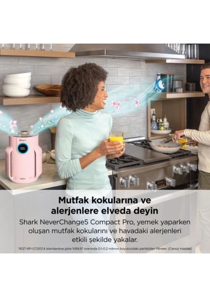 alerjisi Olan Evler, Aileler ve Evcil Hayvanlar Için Ideal Neverchange5 Compact Pro Hava Temizleyici - Pembe + 5 Yıl Uzun Ömürlü Filitre