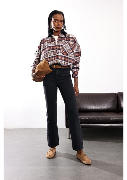 Füme Düz Kesim Orta Bel Jean 2750 modelleri