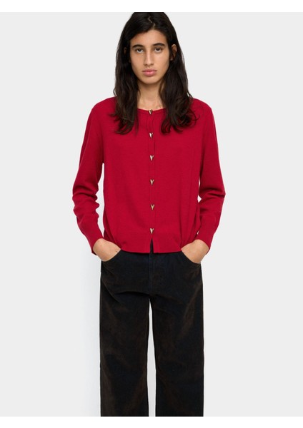 Kalp Düğmeli Örme Hırka fiyatları