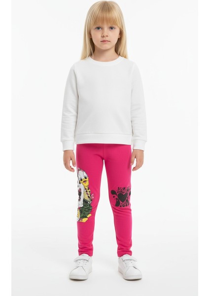 Hippie Baskılı Şardonlu Kız Çocuk Tayt