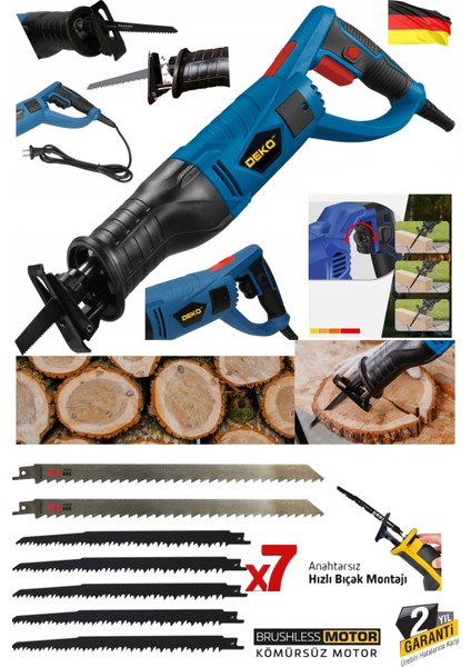 Döner Başlık Metal Dişli Tilki Kuyruğu Ahşap Kemik Kesim Makinası Panter Testere 7 Bıçak Hediye