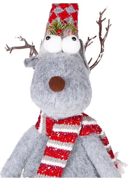 Yılbaşı Süsü, Geyik Figürü, Gri - 22X68 cm fiyatları