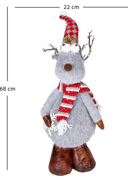 Yılbaşı Süsü, Geyik Figürü, Gri - 22X68 cm fırsatları