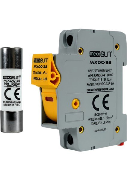 32 Ah 1000 V Dc Sigorta + Sigorta Yuvası