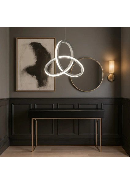 Kleos Gri Kasa Beyaz Işıklı LED Avize