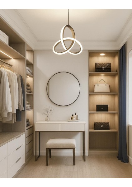 Kleos Gri Kasa Beyaz Işıklı LED Avize modelleri