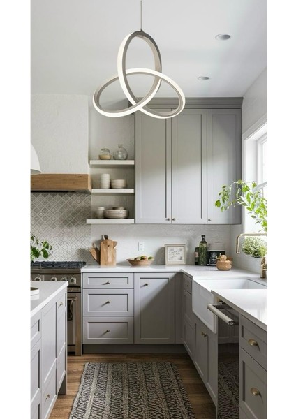 Kleos Gri Kasa Beyaz Işıklı LED Avize fırsatları