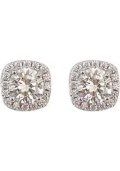 925 Ayar Gümüş Zirkon Taşlı Çiçek Saplama Küpe