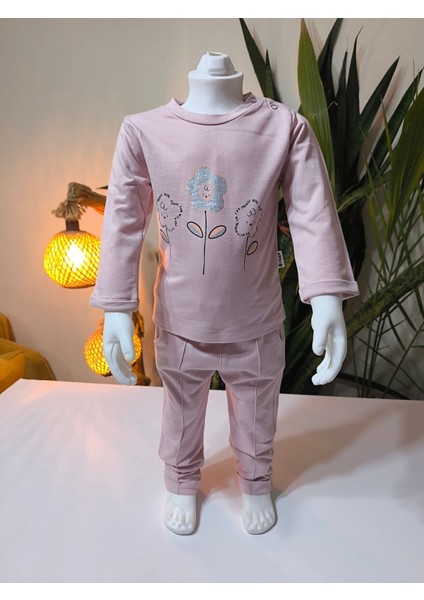 Kız Bebek Vikvik Oyuncaklı Üçlü Takım (Omuzdan Çıtçıtlısweatshirt+ Vikvikli Yelek+Pantolon) modelleri