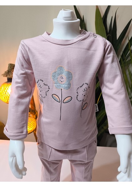 Kız Bebek Vikvik Oyuncaklı Üçlü Takım (Omuzdan Çıtçıtlısweatshirt+ Vikvikli Yelek+Pantolon) indirimleri