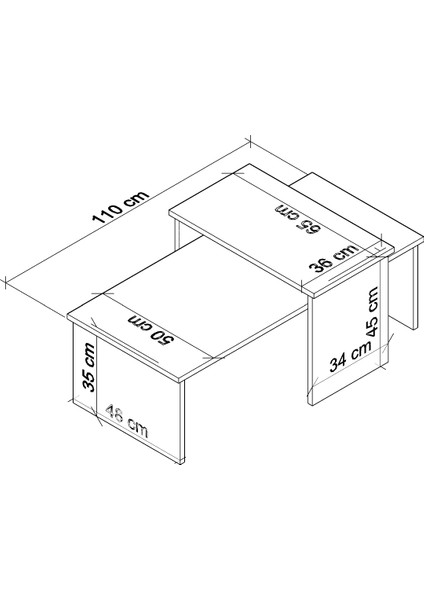 Vera 2'li Orta Sehpa ve Zigon Sehpa Seti , Servis Sehpası Sandık (Ceviz) indirimleri