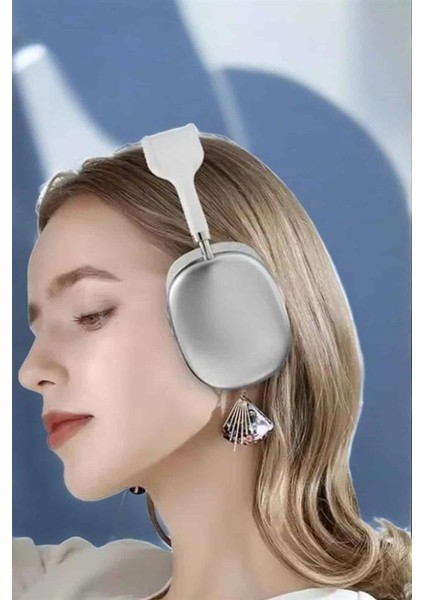 P9 Plus Kablosuz Kulak Üstü Bluetooth Kulaklık Beyaz Yüksek Ses Kaliteli - MCT5163-2411