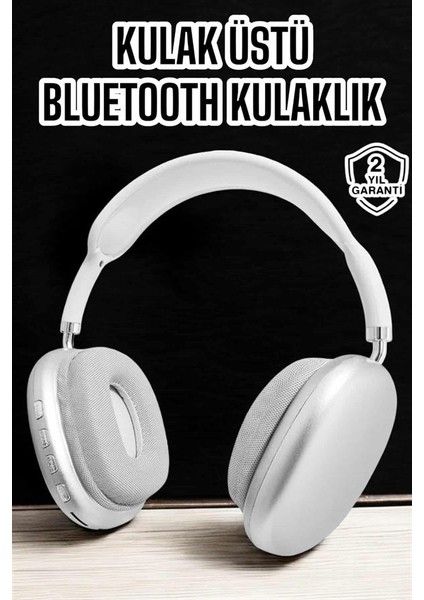 P9 Plus Kablosuz Kulak Üstü Bluetooth Kulaklık Beyaz Yüksek Ses Kaliteli - MCT5163-2411 fiyatları