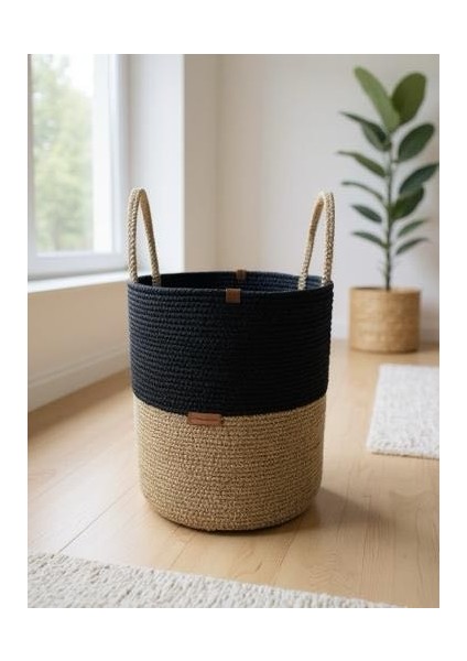 Bebek,çocuk Odası,banyo Hasır Düzenleyici Saklama Kutusu Oyuncak Kirli Sepeti Kulplu Sepet