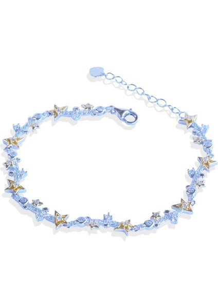 Yıldız Taşlı Gold Gümüş Bileklik fırsatları