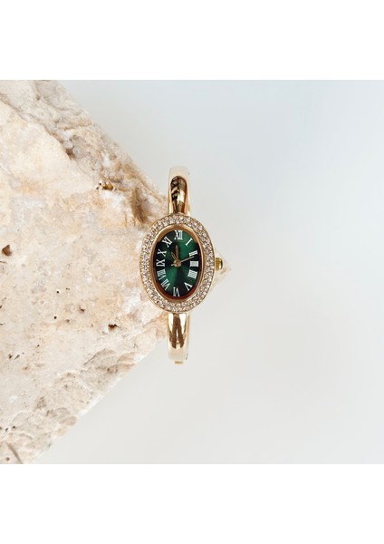 Arden Gold Kelepçe Saat Yeşil
