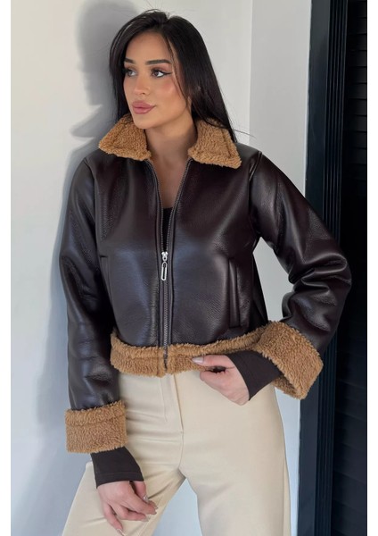 Içi Peluşlu Kadın Suni Deri Mont P-00018396