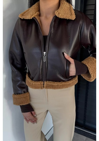 Içi Peluşlu Kadın Suni Deri Mont P-00018396 fiyatları