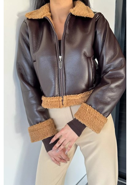 Içi Peluşlu Kadın Suni Deri Mont P-00018396 modelleri