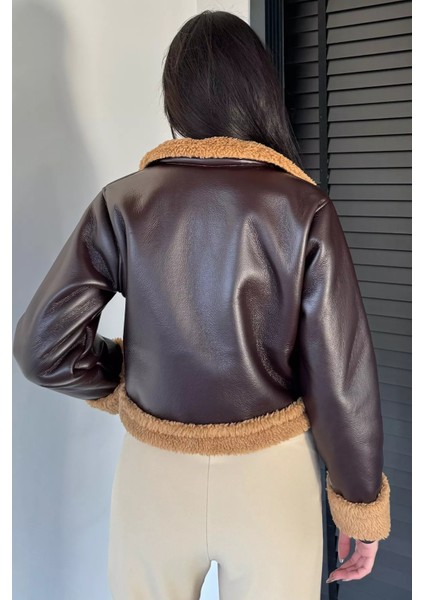 Içi Peluşlu Kadın Suni Deri Mont P-00018396 fırsatları