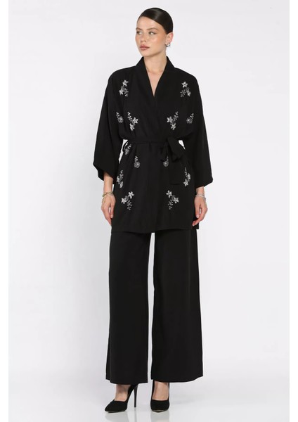 Taşlı Kimono Pantolon Ikili Takım P-00017514
