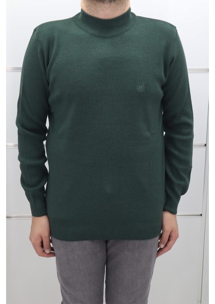 Fistan Store Erkek Düz Spor Kesim Rahat Kalıp Yarım Balıkçı Yaka Kışlık Yünlü Kazak