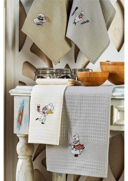 6 Parça Mutfak Kurulama Bezi 30 x 50 cm Chef modelleri