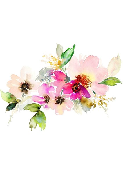 Yuvarlak Pastel Çiçek Desenli Duck Kumaş Masa Örtüsü 150X150 cm indirimleri