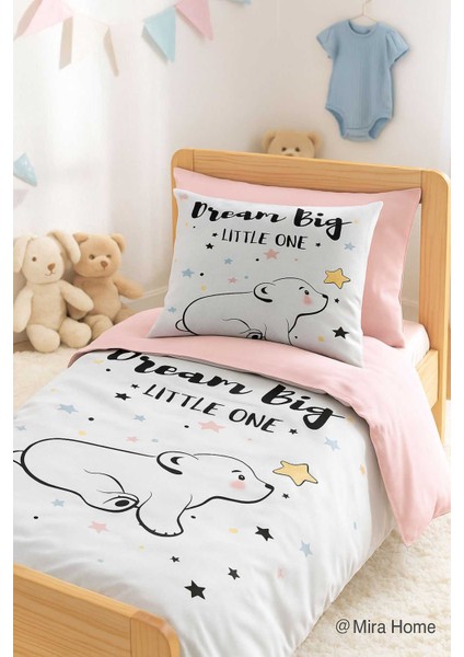 Dijital Baskılı 3D Pamuklu Yenidoğan Bebek Nevresim Takımı Dream Big