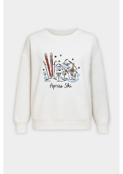 Kadın Içi Şardonlu Baskılı Oversize Sweatshirt fiyatları