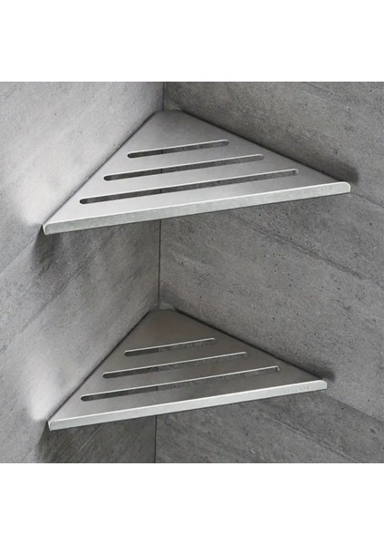 Gkd 2 Adet Üçgen Paslanmaz Çelik Banyo Köşeliği Rafı , Duşakabin Köşe Için Şampuanlık Seti