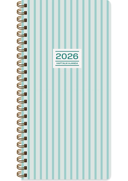 Keskin 2026-8*16 Haftalık Spiralli Cep Ajandası - Çizgi