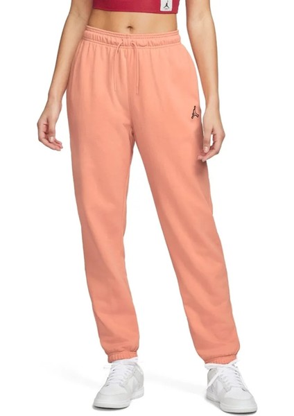 Jordan Essential Core Loose Fit Fleece Pant.lastik Paçalı Bol Kesim Pamuklu Kadın Günlük Eşofman Altı Turuncu