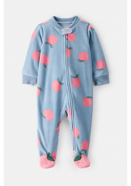 Kız Bebek Mavi Polar Tulum