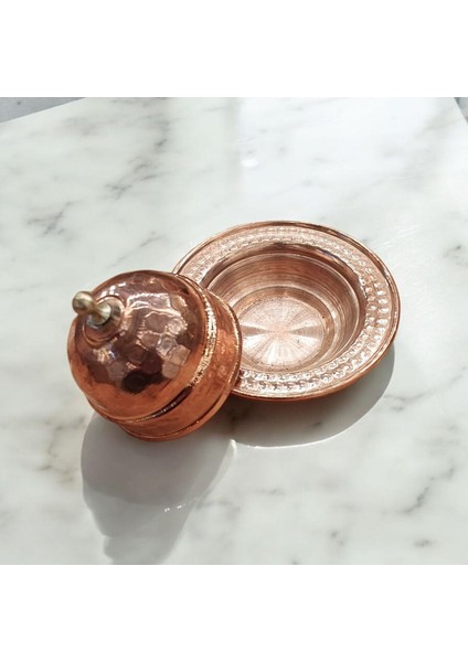 Bakır Lokumluk 7 cm Kahve Yanı Lokumluk Bakır Şekerlik Mini Boy Çekiç Dövmeli Lokumluk fiyatları