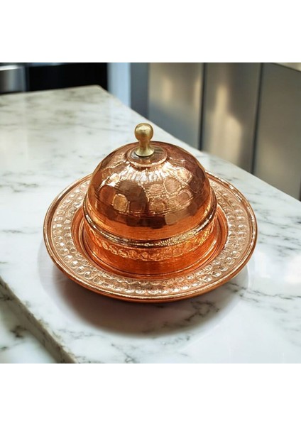 Bakır Lokumluk 7 cm Kahve Yanı Lokumluk Bakır Şekerlik Mini Boy Çekiç Dövmeli Lokumluk fırsatları
