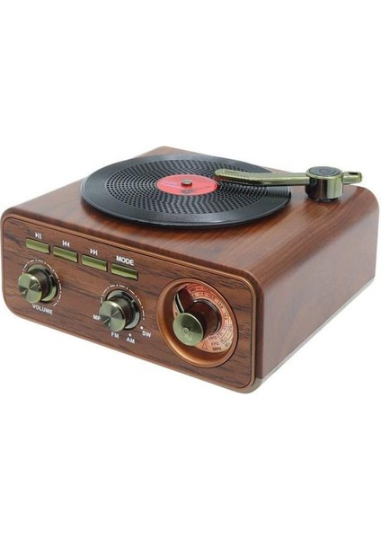 SP-424 Usb-Sd-Fm-Bluetooth Destekli Şarjlı Nostaljik Retro Radyo - Kahverengi