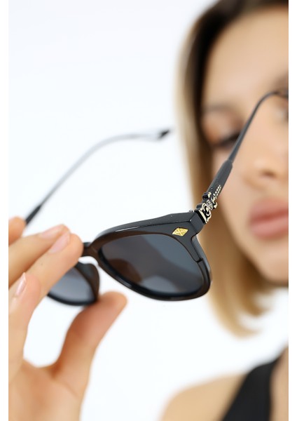 Kadın Oval Siyah UV400 Güneş Gözlüğü Oksit Sap WP25-27 C2