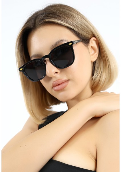 Kadın Oval Siyah UV400 Güneş Gözlüğü Oksit Sap WP25-27 C2 modelleri