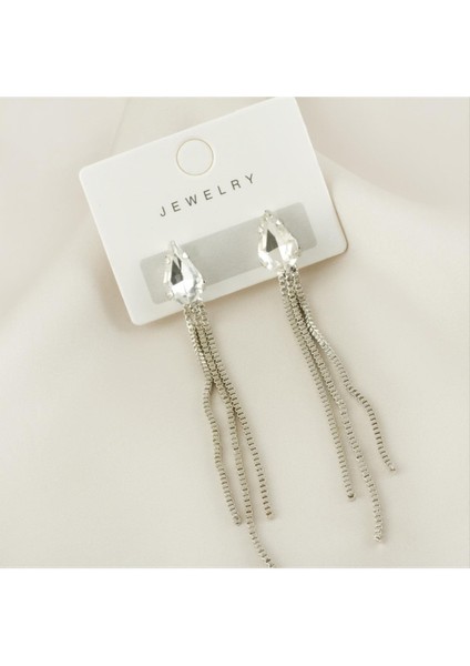 Damla Taşlı Lüks Kararmaz Küpe