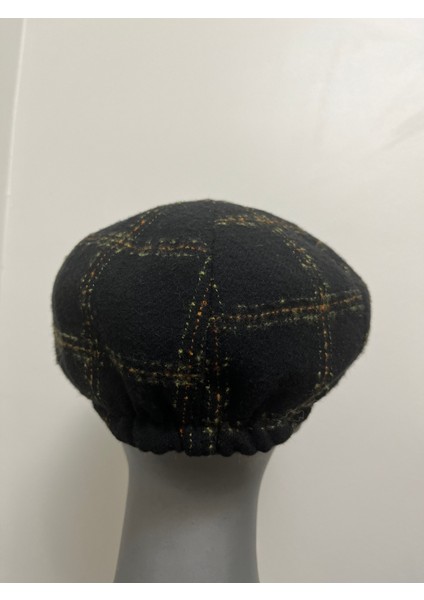 Erkek Kışlık Kaşe Kumaş Desenli Arkası Lastikli Standart Kasket Şapka (Newsboy Cap) modelleri